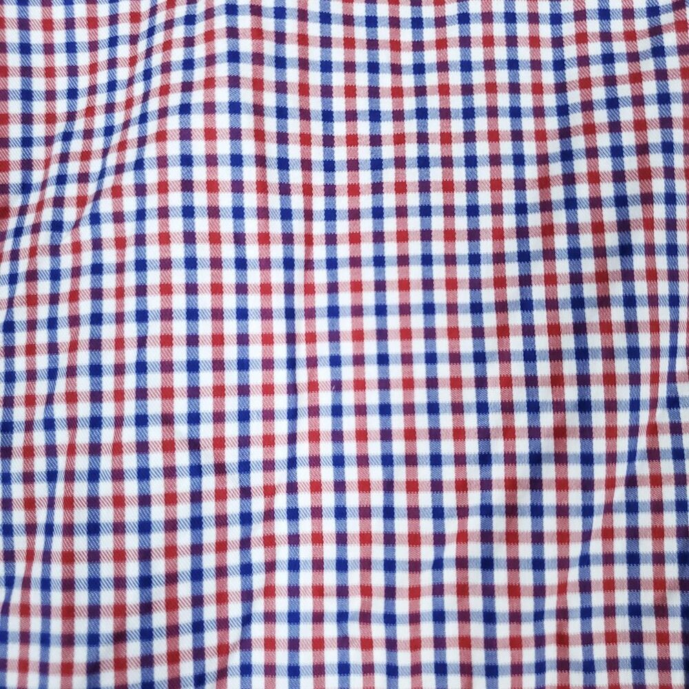 J.Hilburn Shirt Mens 3XL Red White Blue Gingham Long Sleeve Dress Shirt Classic - Picture 6 of 16